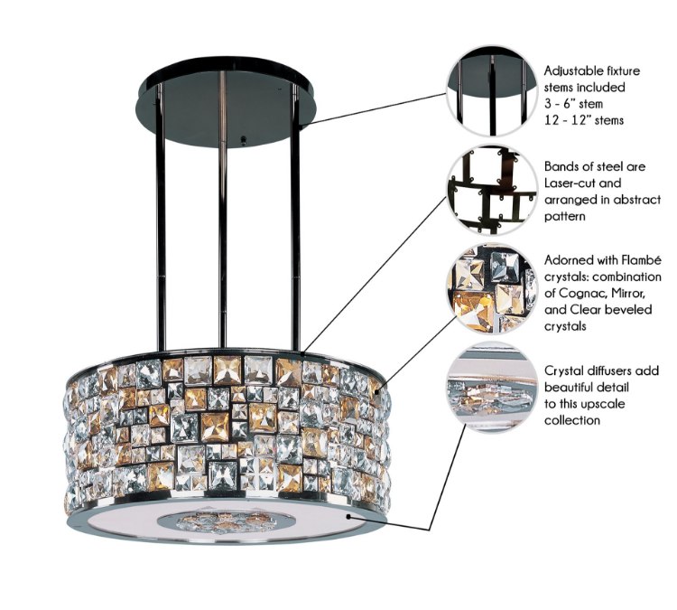 Foto para Fifth Avenue 8-Light Pendant LB Jewel Crystal G9 Xenon Xenon (OA HT 65")