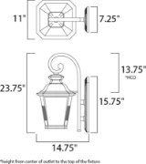 Foto para Knoxville LED Outdoor Wall Lantern BZ Frosted Seedy 11"x23.75"