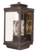 Picture of Mandeville LED 2-Light Outdoor Wall Lantern GBZ Clear Crystal + Glass PCB LED 7"x16"