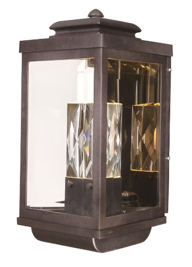 Foto para Mandeville LED 2-Light Outdoor Wall Lantern GBZ Clear Crystal + Glass PCB LED 7"x16"