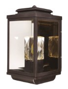 Foto para Mandeville LED 2-Light Outdoor Wall Lantern GBZ Clear Crystal + Glass PCB LED 9"x18"