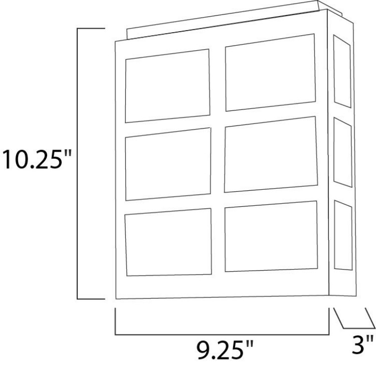 Foto para Packs LED Outdoor Wall Sconce MS2 White UV - Rated Polycarbo PCB LED 9.25"x10.25"