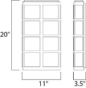 Foto para Packs LED Outdoor Wall Sconce MS2 White UV - Rated Polycarbo PCB LED 11"x20"