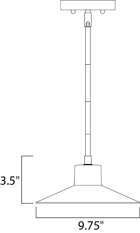 Foto para Civic LED 1-Light Outdoor Pendant ABZ Frosted PCB LED (OA HT 48.75")