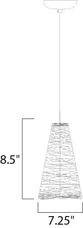 Foto para Bahama 1-Light Pendant CH Hemp String PCB LED 7.25"x7.25"x8.5" (OA HT 130")