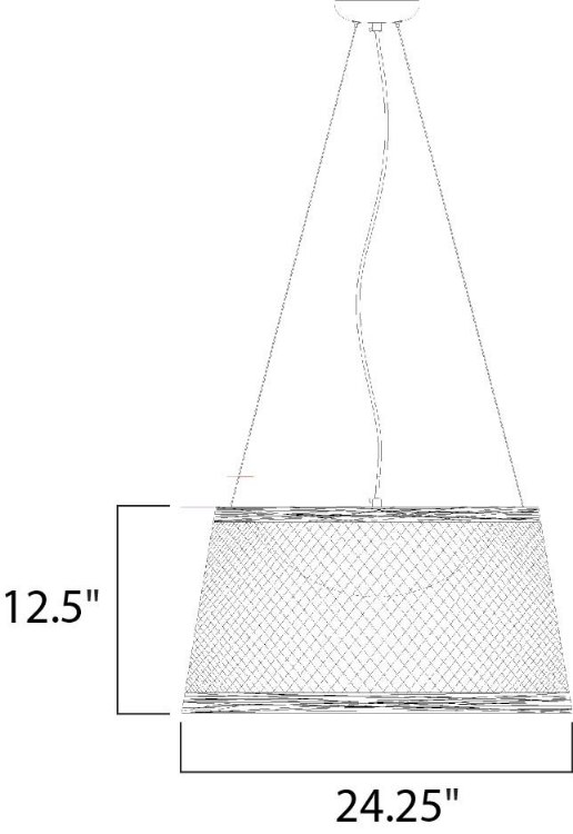 Foto para Bahama 1-Light Pendant CH Hemp String PCB LED 24.25"x12.5" (OA HT 134")