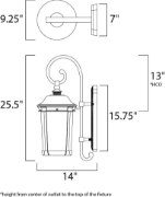 Picture of Dover LED Outdoor Wall Lantern BZ Seedy 9.25"x25.5"