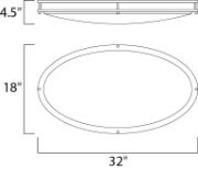 Foto para Linear LED Flush Mount SN White Opal Acrylic 32"x18"x4.5"