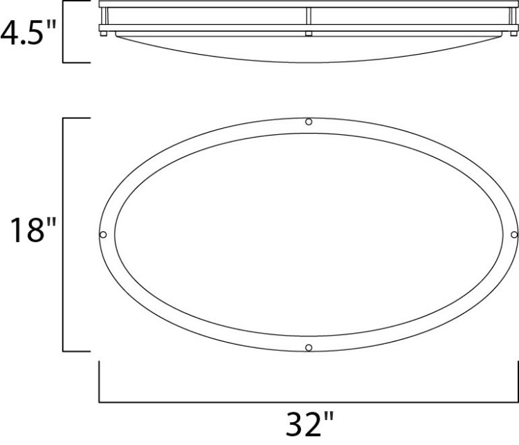 Foto para Linear LED Flush Mount SN White Opal Acrylic 32"x18"x4.5"