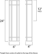 Foto para Moon Ray LED Wall Sconce Wet BZ White UV - Rated Polycarbo PCB LED 6"x24"