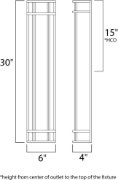 Foto para Moon Ray LED Wall Sconce Wet BZ White UV - Rated Polycarbo PCB LED 6"x30"