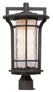 Foto para Oakville LED 1-Light Outdoor Pole/Post Lantern BO Water Glass GU24 LED