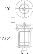 Foto para Oakville LED 1-Light Outdoor Pole/Post Lantern BO Water Glass GU24 LED