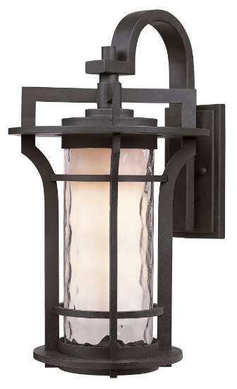 Foto para Oakville LED 1-Light Outdoor Wall Lantern BO Water Glass GU24 LED 8"x14.25"