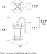 Foto para Oakville LED 1-Light Outdoor Wall Lantern BO Water Glass GU24 LED 10"x17.5"