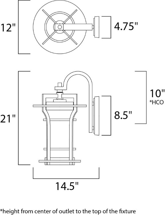 Foto para Oakville LED 1-Light Outdoor Wall Lantern BO Water Glass GU24 LED 12"x21"