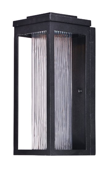 Foto para Salon LED 1-Light Outdoor Wall BK Clear Ribbed Glass PCB LED 6"x15"