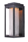 Foto para Salon LED 1-Light Outdoor Wall BK Clear Ribbed Glass PCB LED 6"x15"