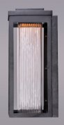 Foto para Salon LED 1-Light Outdoor Wall BK Clear Ribbed Glass PCB LED 6"x15"