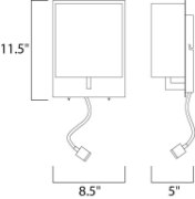 Foto para Hotel LED 1-Light Wall Sconce PC Wafer Linen GU24 LED + PCB LED 8.5"x24"