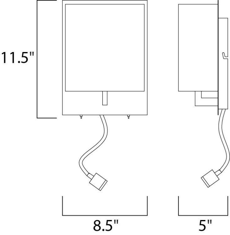 Foto para Hotel LED 1-Light Wall Sconce PC Wafer Linen GU24 LED + PCB LED 8.5"x24"