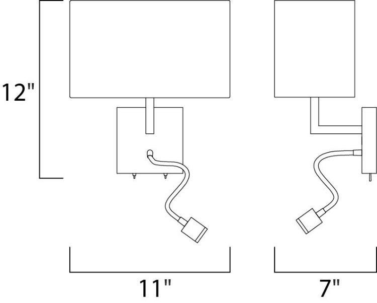Foto para Hotel LED 1-Light Wall Sconce PC Wafer Linen GU24 LED + PCB LED 21"