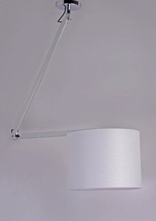 Foto para Hotel LED 1-Light Pendant PC Wafer Linen MB LED 63"x14.25"x35.5" (OA HT 35.5"-72.5")