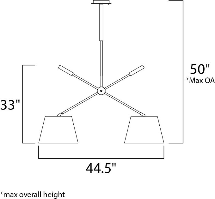 Foto para Hotel LED 2-Light Pendant PC Wafer Linen MB LED (OA HT 33"-50")