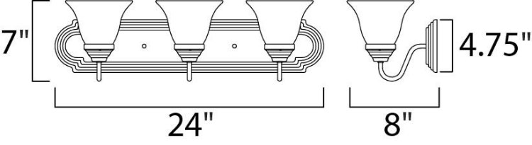 Foto para Essentials - 801x-Bath Vanity OI 3-lights Wilshire Glass MB Incandescent Incandescent