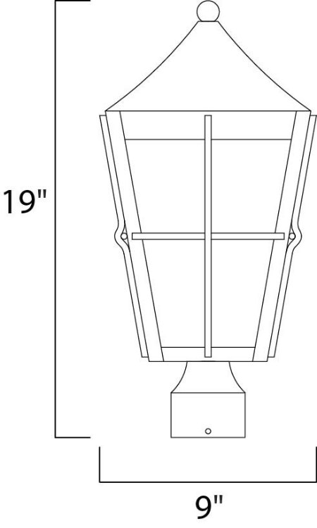 Foto para Revere 1-Light Outdoor Post BK Seedy/Frosted GU24 Fluorescent Fluorescent