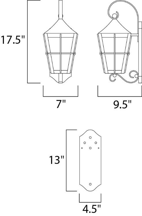 Foto para Revere 1-Light Outdoor Wall Lantern BK Seedy/Frosted GU24 Fluorescent Fluorescent 7"x17.5"