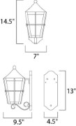 Foto para Revere 1-Light Outdoor Wall Lantern BK Seedy/Frosted GU24 Fluorescent Fluorescent 7"x14.5"