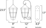 Foto para Revere 1-Light Outdoor Wall Lantern BK Seedy/Frosted GU24 Fluorescent Fluorescent 9"x23.5"