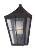 Foto para Revere 1-Light Outdoor Wall Lantern BK Seedy/Frosted GU24 Fluorescent Fluorescent 9"x16"