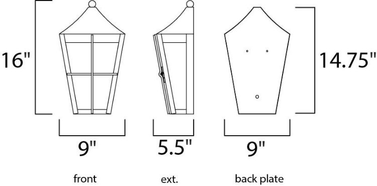 Foto para Revere 1-Light Outdoor Wall Lantern BK Seedy/Frosted GU24 Fluorescent Fluorescent 9"x16"