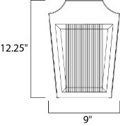 Foto para Villa LED Outdoor Wall Lantern AR Clear / Clear Ribbed PCB LED 9"x12.25"