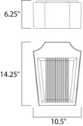 Foto para Villa LED Outdoor Wall Lantern AR Clear / Clear Ribbed PCB LED 10.5"x14.25"