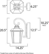 Foto para Radcliffe EE 1-Light Large Outdoor Wall BO Seedy/Frosted GU24 Fluorescent Fluorescent