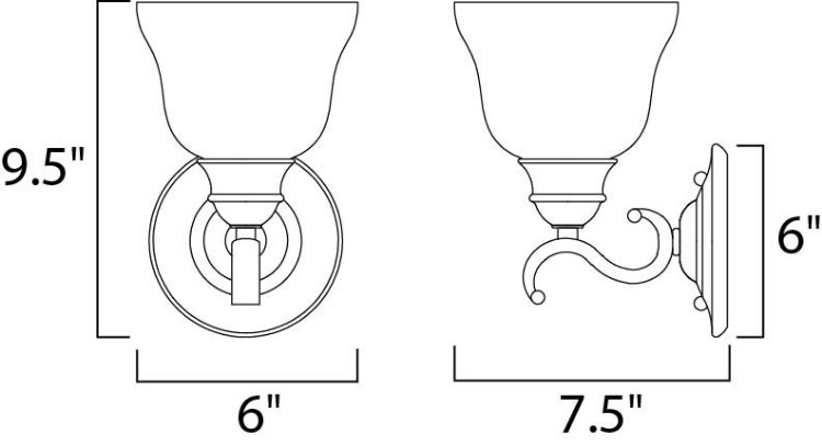 Foto para Linda EE 1-Light Wall Sconce OI Ice Glass GU24 Fluorescent (OA HT 9.5")