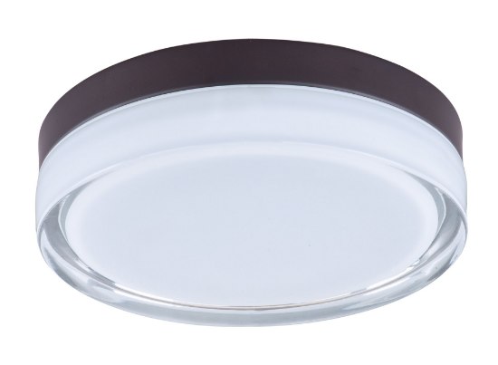 Foto para Illuminaire LED Flush Mount BZ Clear/White Clear/White Glass PCB LED 9"x9"x2.5"