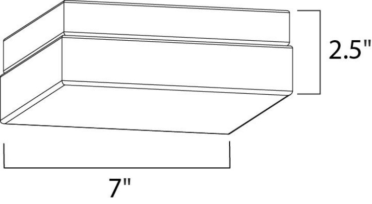 Foto para Illuminaire LED Flush Mount BZ Clear/White Clear/White Glass PCB LED 7"x7"x2.5"