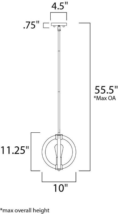 Foto para Bodega Bay 1-Light Pendant AR MB Incandescent Incandescent (OA HT 13.5"-55.5") (CAN 4.5"x4.5"x0.75")