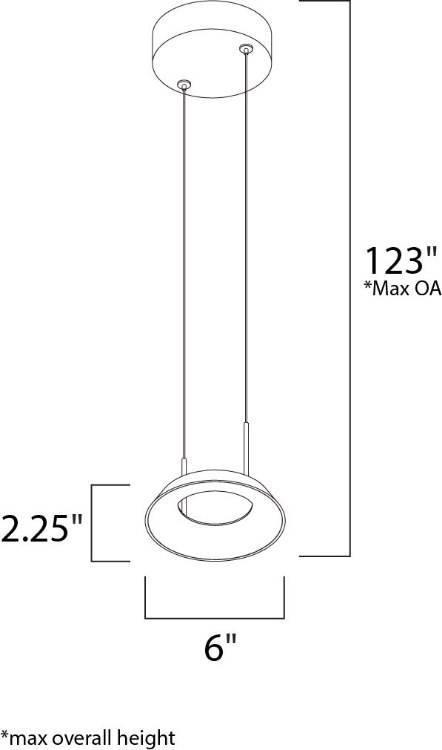 Foto para 7W Quantum LED Pendant BK Acrylic PCB LED (OA HT 4.25"-123")