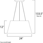 Picture of 40W Quantum LED Pendant BK Acrylic PCB LED (OA HT 13.5"-133.5")