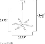 Picture of 3W Spoke LED Pendant AL Acrylic PCB LED (OA HT 27.5"-73.25")