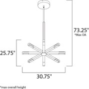 Picture of 3.2W Spoke LED Pendant AL Acrylic PCB LED (OA HT 27.5"-73.25") (CAN 7"x7"x1.75")