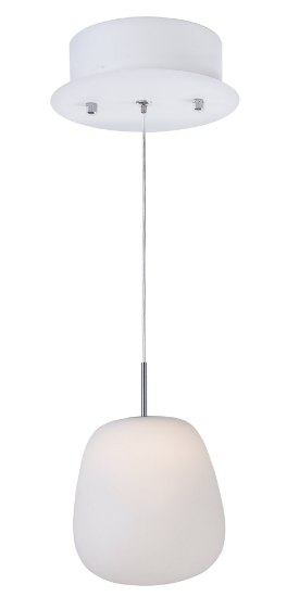 Picture of 4.8W Puffs 1-Light Pendant WT Matte White Opal Glass PCB LED 6.25"x7.5" (OA HT 10"-130")