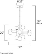 Picture of 4.8W Puffs 12-Light Pendant WT Matte White Opal Glass PCB LED (OA HT 24.5"-54") (CAN 8.25"x8.25"x2")