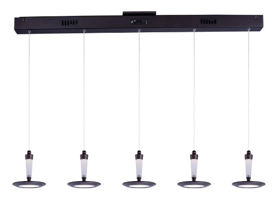 Foto para 7.2W Hilite 5-Light LED Pendant BZ White (OA HT 126")