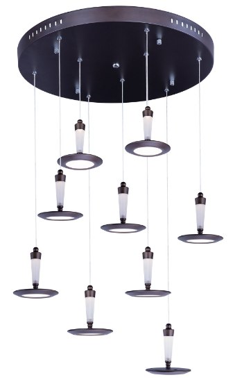 Foto para 7.2W Hilite 9-Light LED Pendant BZ White (OA HT 125.75")